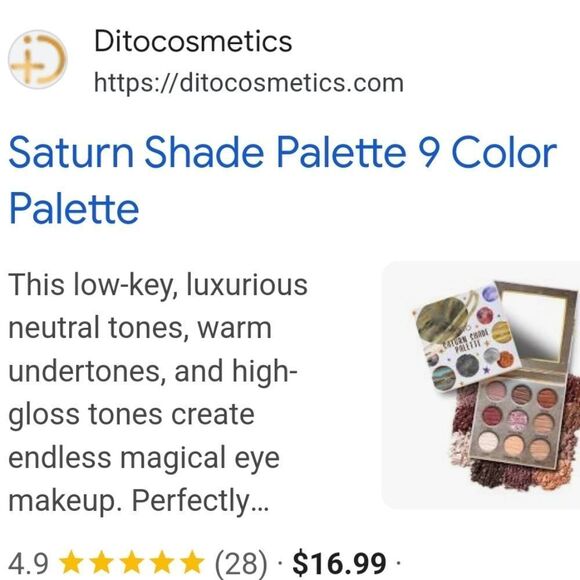 DITO COSMETICS SATURN SHADE 9 PAN EYESHADOW BUTTERY PALETTE like new - Picture 10 of 14